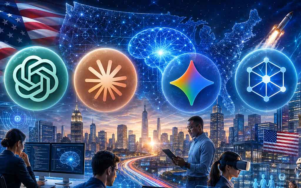 Top AI models April 2026 including GPT-5.5 Claude Opus and Gemini updates impacting US tech industry