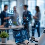 Workforce collaborating with AI agents and automation tools in 2026