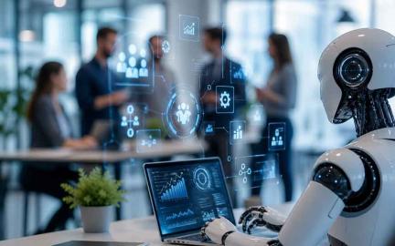 Workforce collaborating with AI agents and automation tools in 2026
