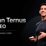 John Ternus and Tim Cook representing Apple leadership transition in 2026 focusing on AI strategy and hardware innovation future