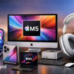 Apple foldable iPhone concept alongside M5 MacBook and AirPods Max 2 showcasing latest Apple gadget updates in 2026