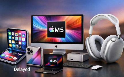 Apple foldable iPhone concept alongside M5 MacBook and AirPods Max 2 showcasing latest Apple gadget updates in 2026