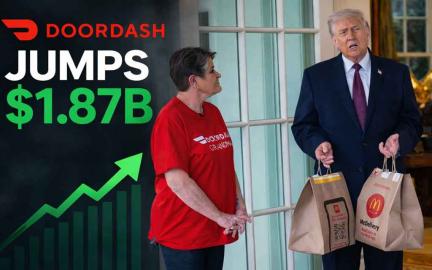 Donald Trump receiving McDonalds delivery via DoorDash at the Oval Office boosting stock and highlighting gig economy impact in 2026