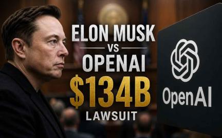 Elon Musk vs OpenAI lawsuit courtroom battle highlighting $134 billion AI legal dispute in 2026