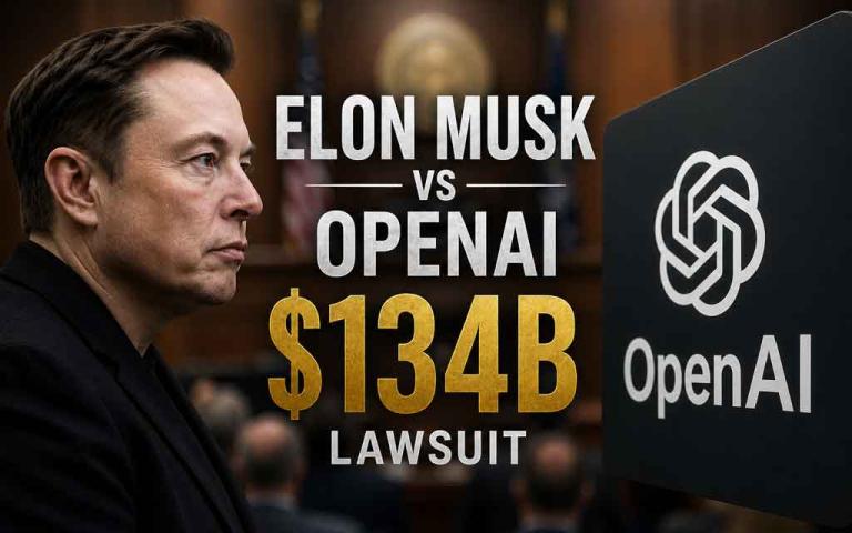 Elon Musk vs OpenAI lawsuit courtroom battle highlighting $134 billion AI legal dispute in 2026