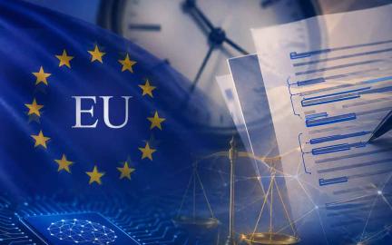 European AI regulation compliance concept showing businesses preparing for EU AI Act deadlines and governance requirements in 2026