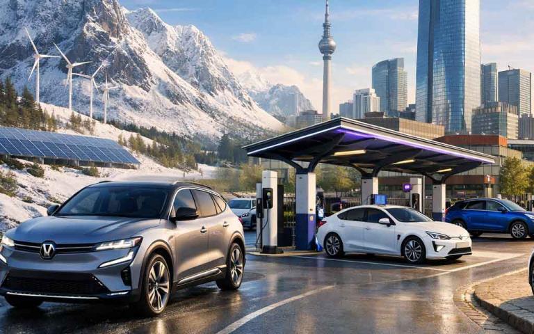 Europe electric vehicle sales 2026 showing country-wise market share and EV growth trends