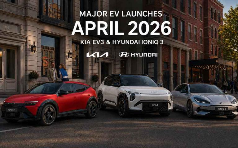 New electric vehicles launched in April 2026 including Kia EV3 Denza Z9 GT and Hyundai Ioniq 3