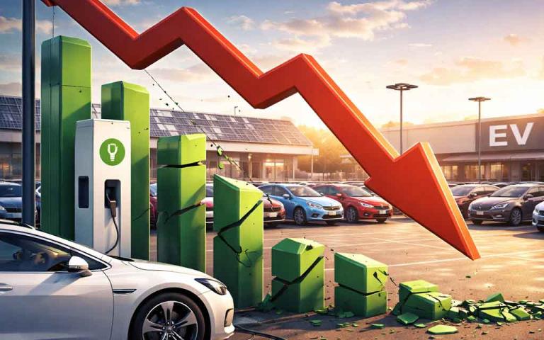 Electric vehicle market trends showing EV sales decline in Q1 2026 alongside new electric SUV models and green mobility future