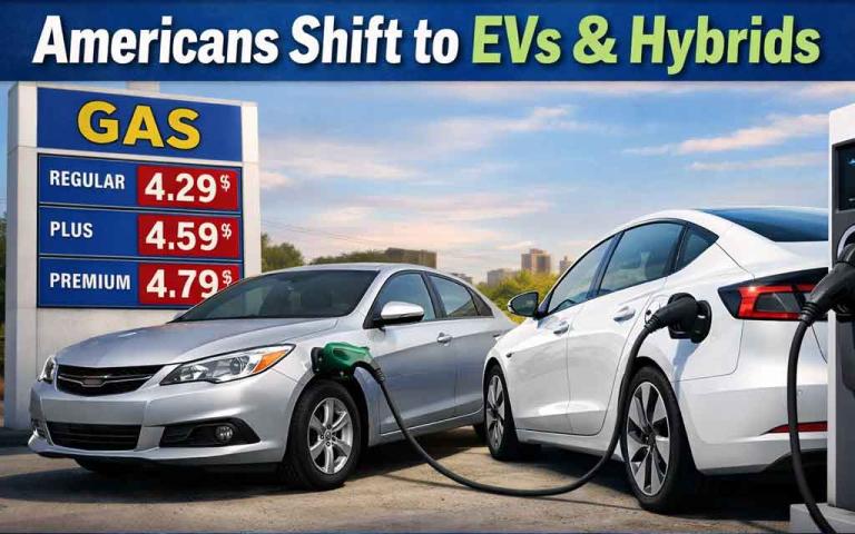 Rising gas prices in the United States pushing consumers toward electric vehicles and hybrid cars in 2026 with increased used EV sales