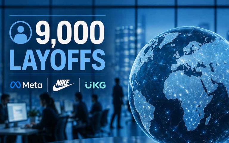 Global layoffs April 2026 showing Meta leading job cuts driven by AI restructuring and corporate cost reductions