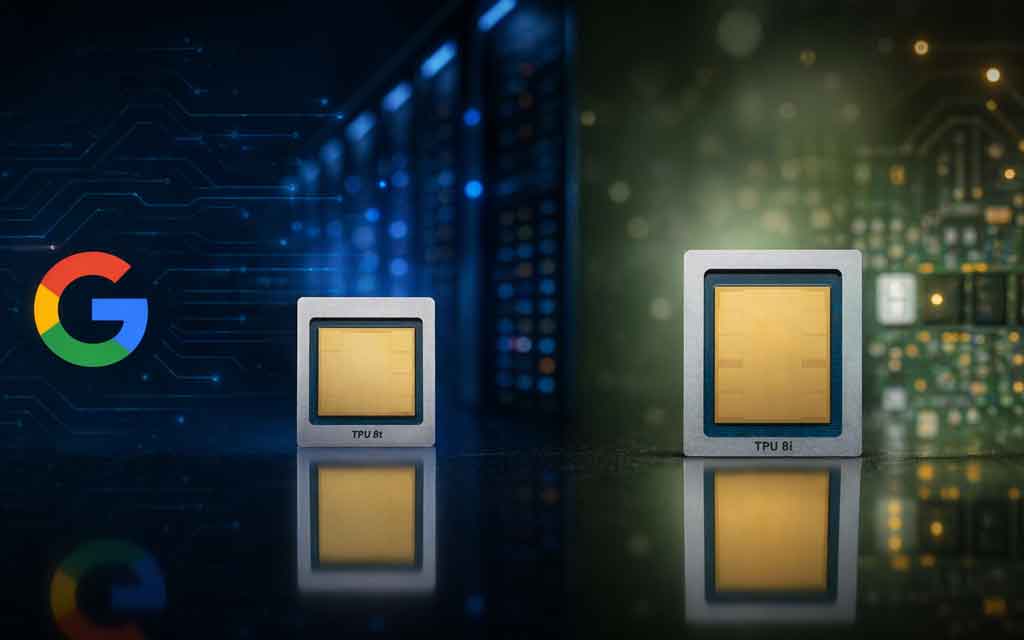 Google TPU AI chips in data center competing with Nvidia GPUs representing AI hardware innovation and agentic AI infrastructure in 2026