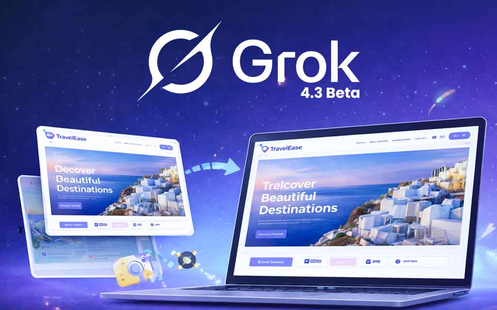 AI model Grok converting website screenshot into working code interface demonstrating multimodal vision to code capability in 2026