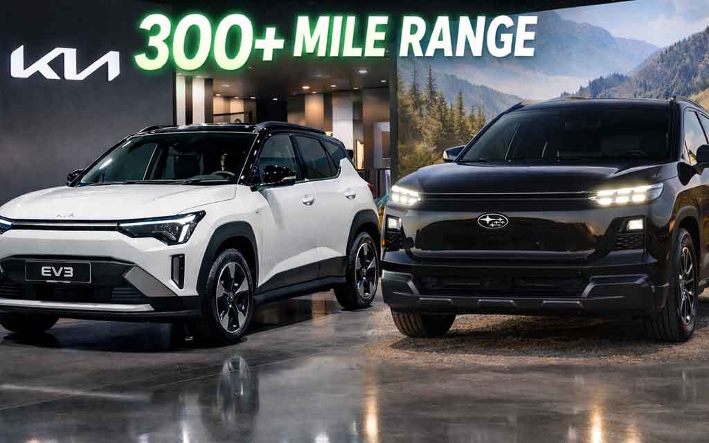 Kia EV3 and Subaru Getaway electric SUVs revealed at New York Auto Show 2026 showcasing affordable and family EV innovation