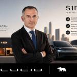 Lucid Motors electric vehicle with new CEO leadership and robotaxi strategy representing EV innovation and funding growth in 2026