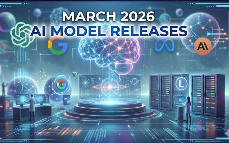 AI model releases in March 2026 including GPT-5.4, Grok, and Gemini showing advancements in agentic AI and reasoning