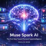 Meta Muse Spark AI model visualization showing multimodal reasoning with text images voice and intelligent agents in 2026