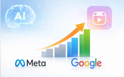 Meta surpassing Google in digital advertising revenue 2026 driven by AI powered ads Reels growth and social media engagement