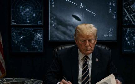 Pentagon UFO declassification announcement with aliens.gov portal for extraterrestrial records release