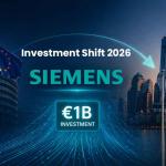 Siemens industrial AI systems and European factories representing investment shift due to EU AI regulations in 2026