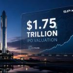 SpaceX rockets and Starlink satellites representing massive IPO valuation and space AI economy growth in 2026