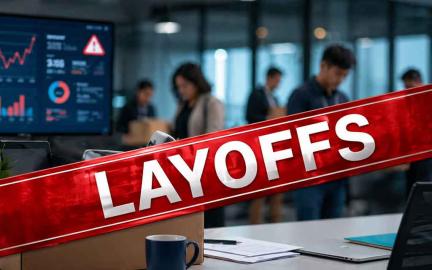 tech layoffs concept showing AI automation, EV industry slowdown, and workforce reductions across software and startups in 2026
