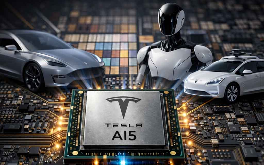 Tesla AI5 chip enabling full self driving optimus robots and energy efficient AI infrastructure with major performance gains in 2026