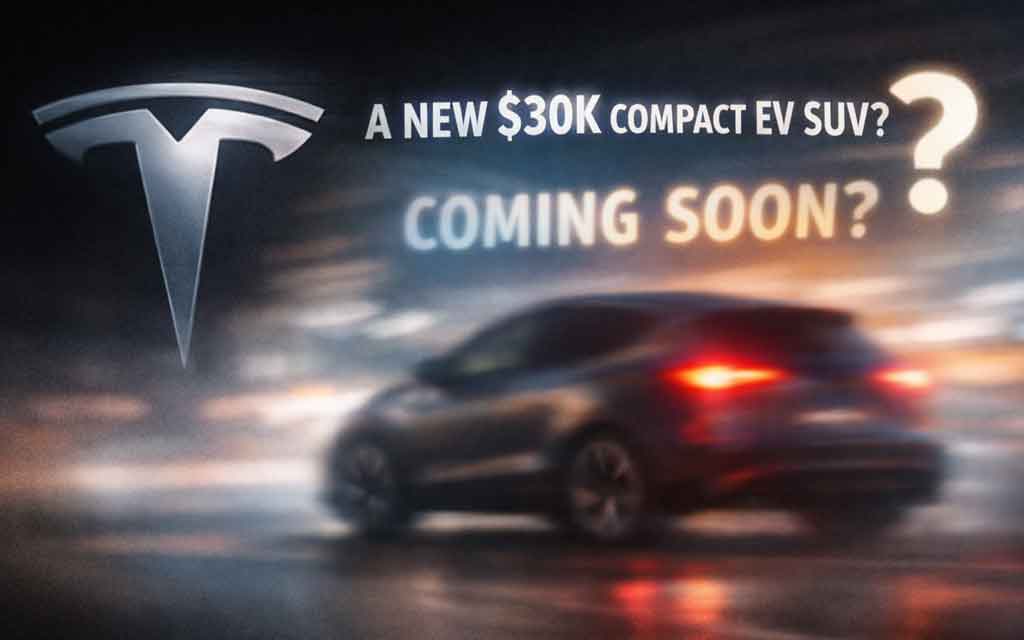 Tesla compact electric SUV concept smaller than Model Y designed for affordable mass market electric vehicle adoption in 2026