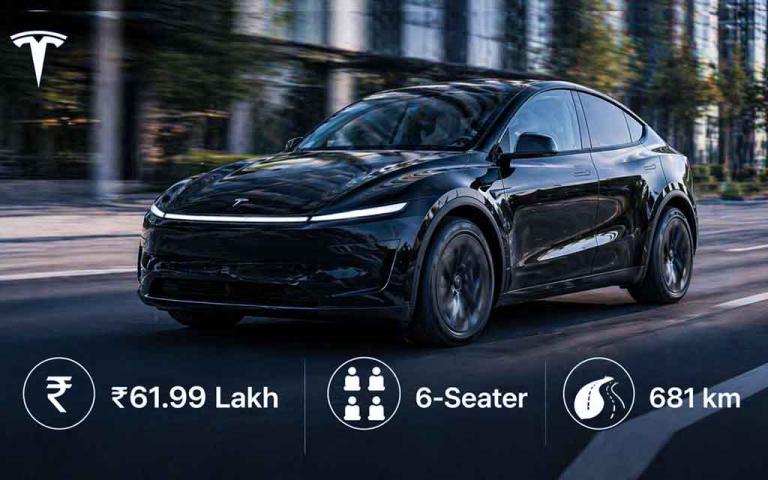 Tesla Model Y L six seater electric SUV in India showcasing long wheelbase design spacious interior and high range EV technology in 2026