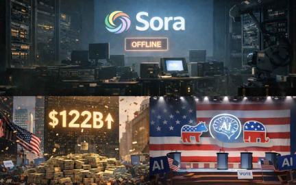 US AI industry news in April 2026 showing OpenAI funding, Sora shutdown, and political impact of artificial intelligence