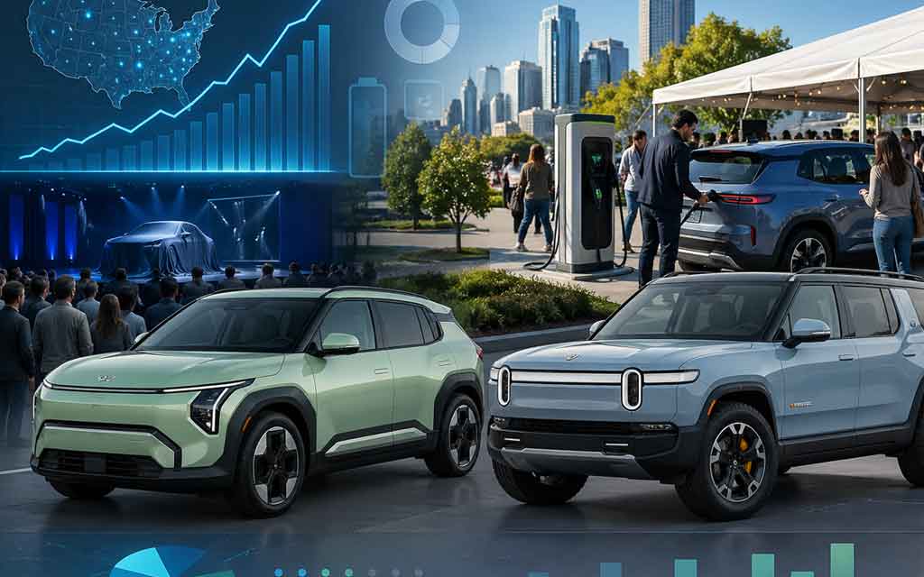 U.S. electric vehicle market trends April 2026 showing EV sales data and new model launches