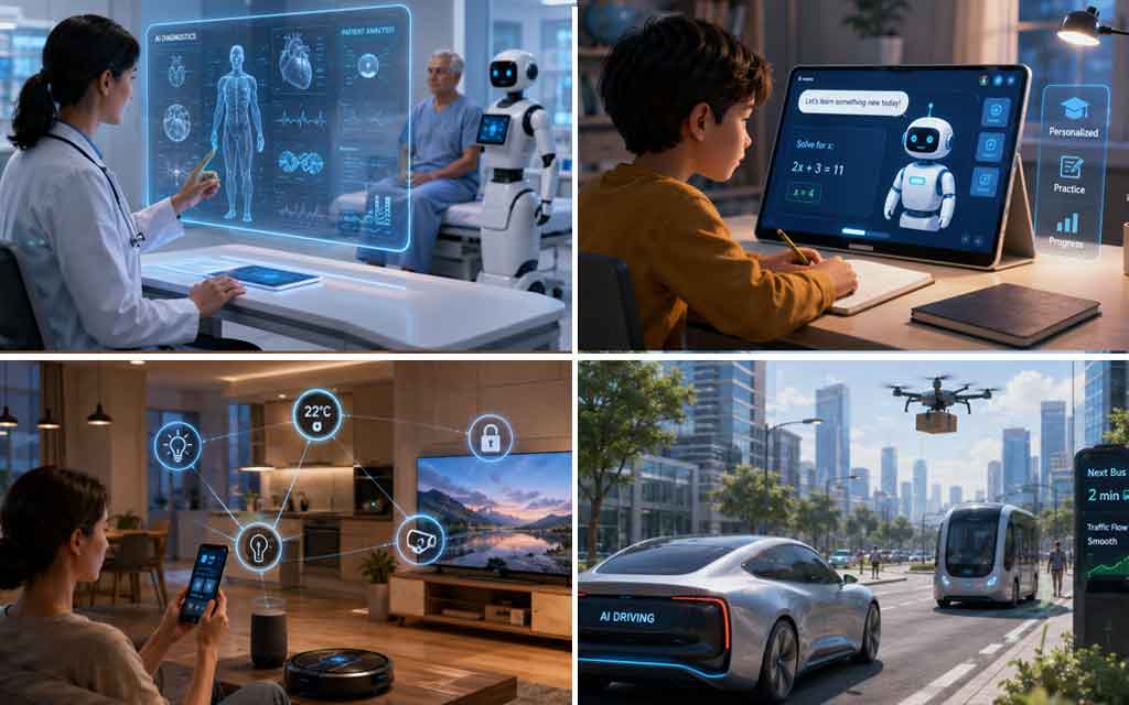 Artificial intelligence improving daily American life through smart homes healthcare education and transportation