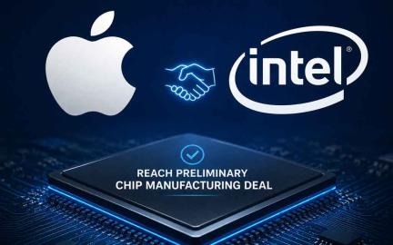 Apple and Intel reportedly reached a deal for Intel to manufacture Apple-designed chips, boosting U.S. semiconductor production.