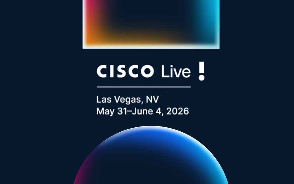 Cisco Live 2026 event at Mandalay Bay Convention Center featuring networking, AI, and cybersecurity sessions.