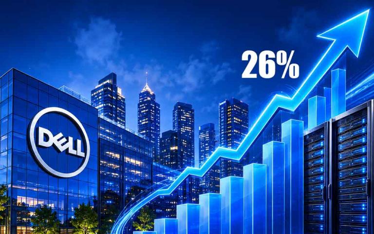 Dell Technologies AI servers powering data centers as the company reports record earnings growth and rising stock performance