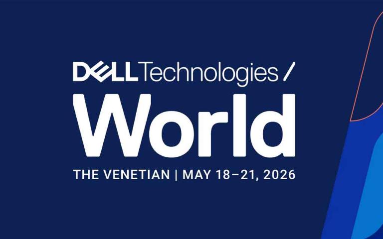 Dell Technologies World 2026 event at Las Vegas Convention Center with AI, data center, and enterprise tech showcases.