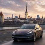 Tesla vehicle using Full Self-Driving technology on public roads in Estonia following official regulatory approval