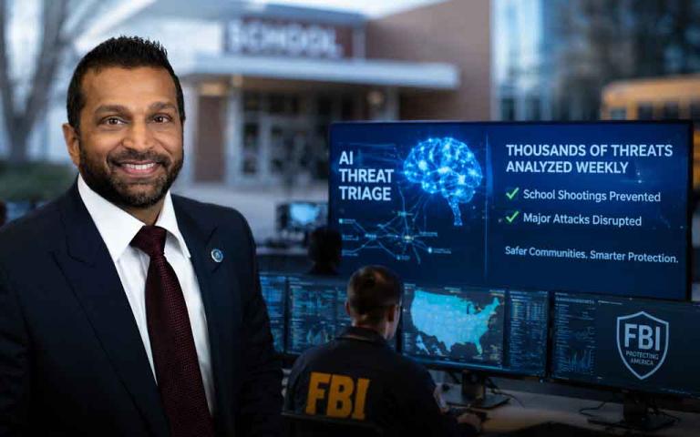 FBI AI threat detection systems reviewing security tips to prevent school shootings and attacks