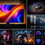 LG G6 OLED evo TV with ultra-slim gallery design displaying vibrant 4K visuals in a modern living room.