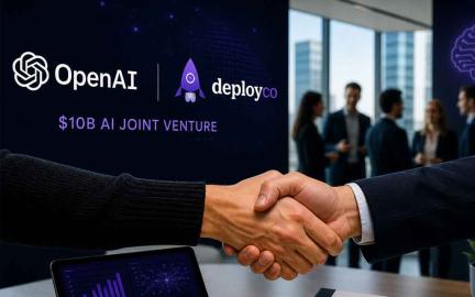 Enterprise AI deployment concept showing business automation powered by OpenAI DeployCo solutions.