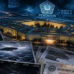 Declassified Pentagon UFO files showing unidentified aerial phenomena, military aircraft encounters, glowing orbs, and government transparency efforts