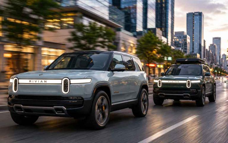 Rivian is going mainstream with the new R2 and R3 EVs starting around $42K–$45K.