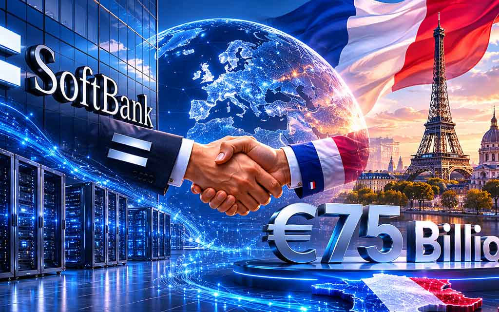 SoftBank plans to invest up to €75 billion in AI data centers across France, creating 5 GW of capacity and boosting Europe’s AI infrastructure ambitions.