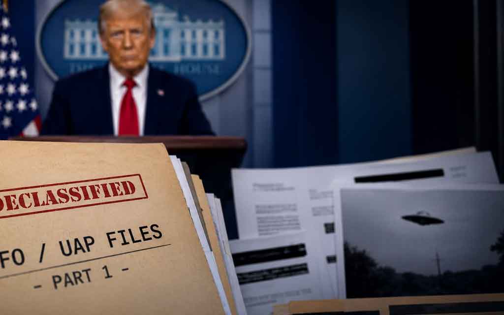 Declassified UFO and UAP government files with military footage and investigation reports released in 2026