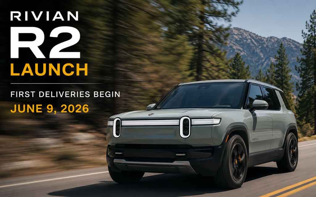 The Rivian R2 officially launches with first deliveries, demo drives, and order invitations beginning June 9. Here's everything buyers need to know.