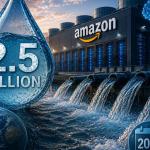 Amazon AWS data center cooling infrastructure illustrating water consumption and AI cloud computing operations