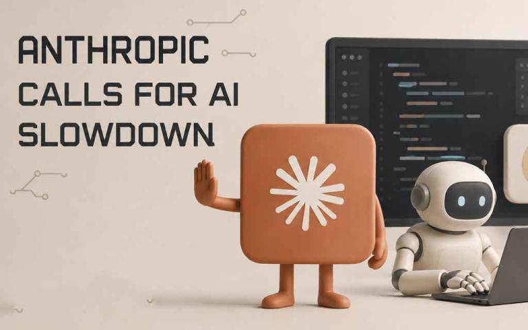 Anthropic AI safety debate showing Claude AI generating code while discussing global AI slowdown and governance