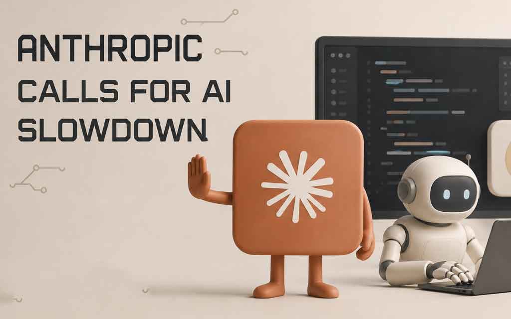 Anthropic AI safety debate showing Claude AI generating code while discussing global AI slowdown and governance