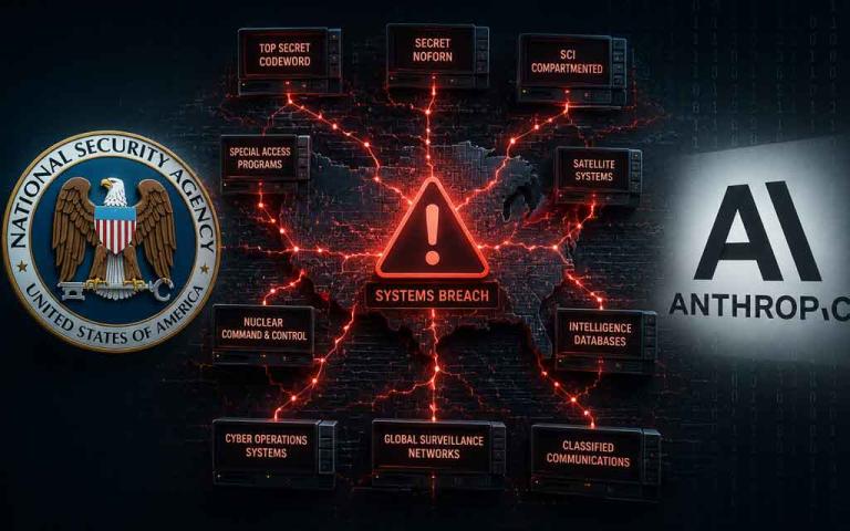 Advanced AI cybersecurity model analyzing classified government networks and vulnerabilities during a simulated penetration test.