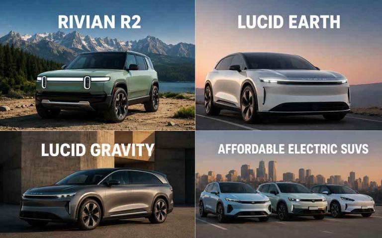 Rivian R2 Lucid Gravity and other upcoming electric vehicles launching in 2026 and 2027